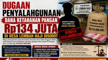 Dana Ketahanan Pangan Rp Seratus Tiga Puluh Empat Juta Diduga Menguap, Siapa Bertanggung Jawab?